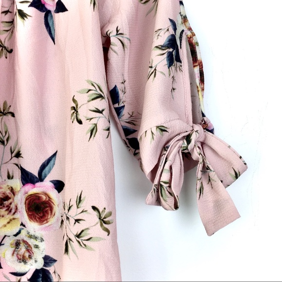 Blush Pink & Floral Blouse by Charlie B - Picture 6 of 7